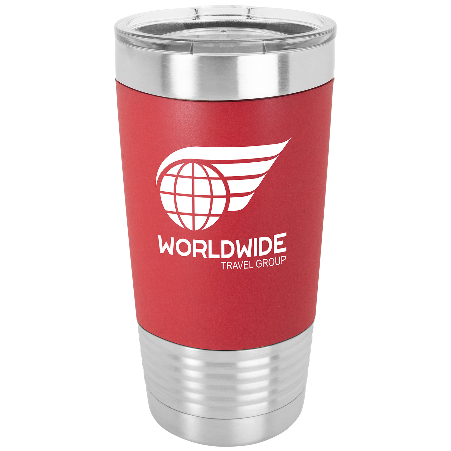Customized Silicone Grip 20 oz. Tumbler with Clear Lid
