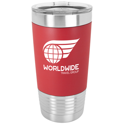 Customized Silicone Grip 20 oz. Tumbler with Clear Lid