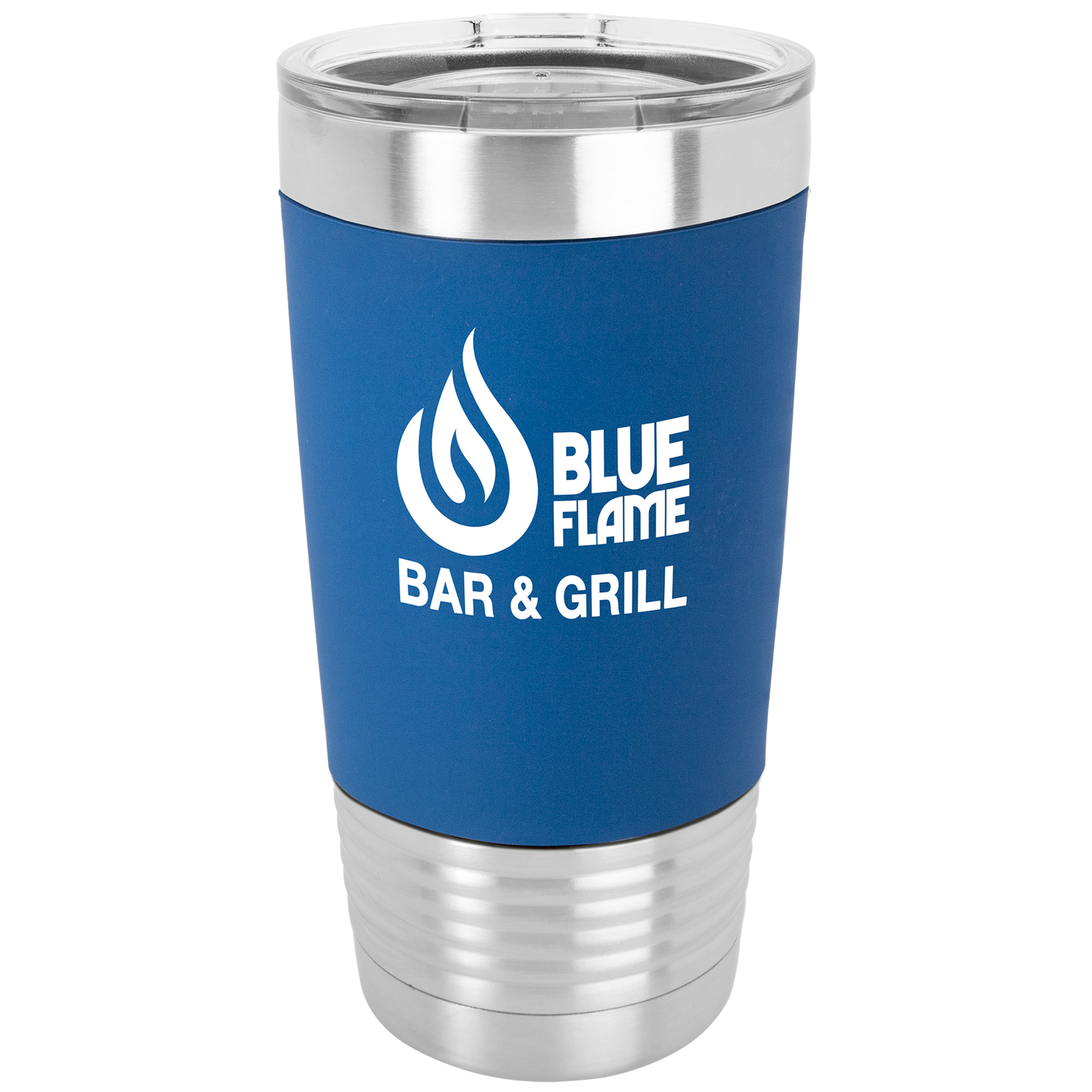 Customized Silicone Grip 20 oz. Tumbler with Clear Lid