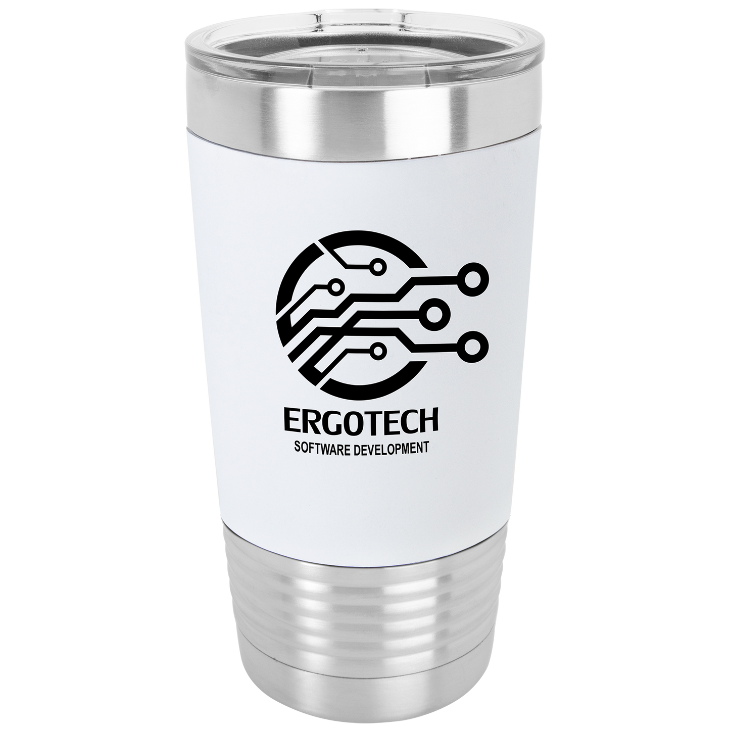 Customized Silicone Grip 20 oz. Tumbler with Clear Lid