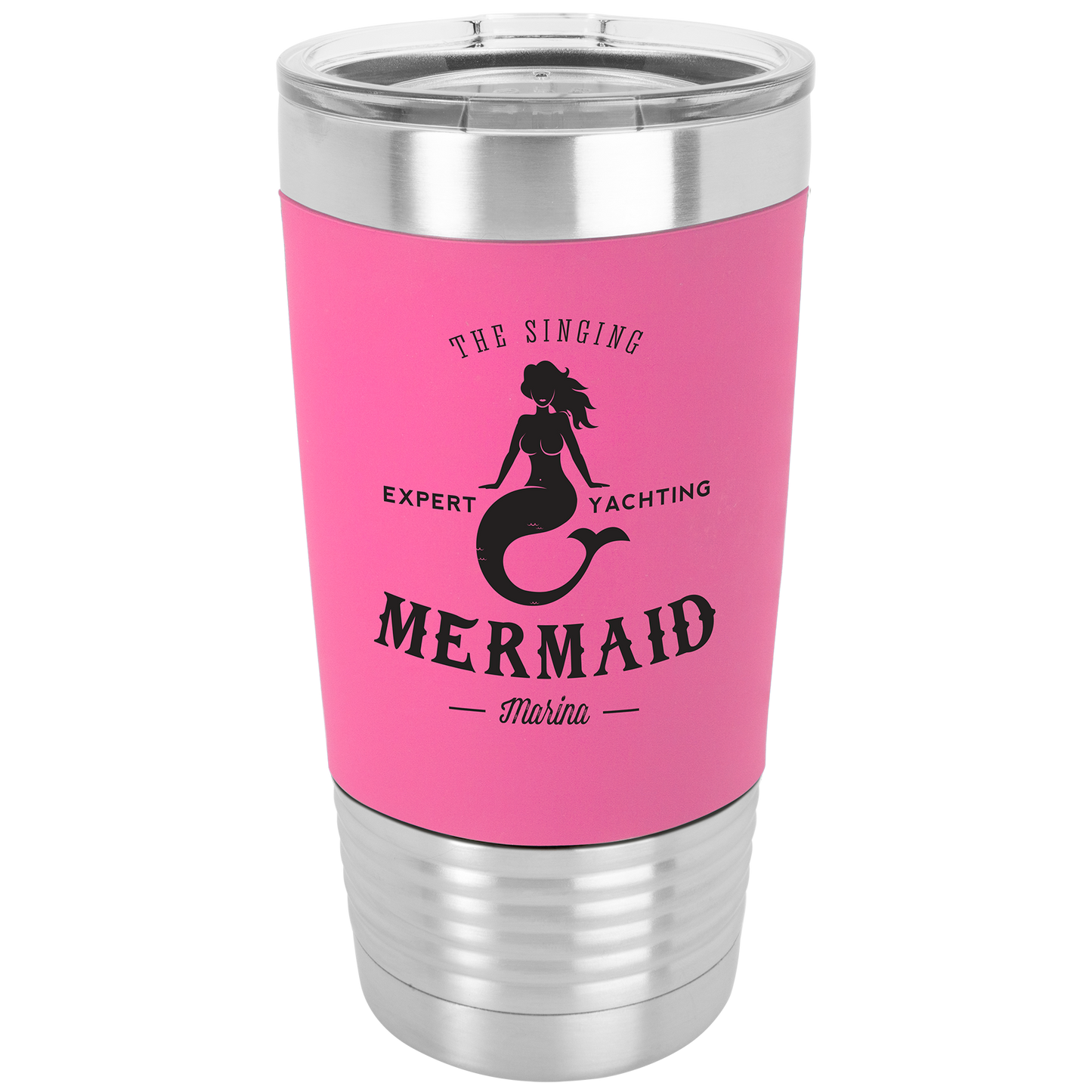 Customized Silicone Grip 20 oz. Tumbler with Clear Lid