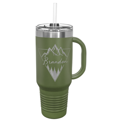 Customized JUMBO 40 Oz. Polar Camel Travel Mug with Handle & Straw