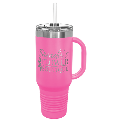 Customized JUMBO 40 Oz. Polar Camel Travel Mug with Handle & Straw