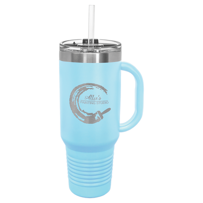 Customized JUMBO 40 Oz. Polar Camel Travel Mug with Handle & Straw