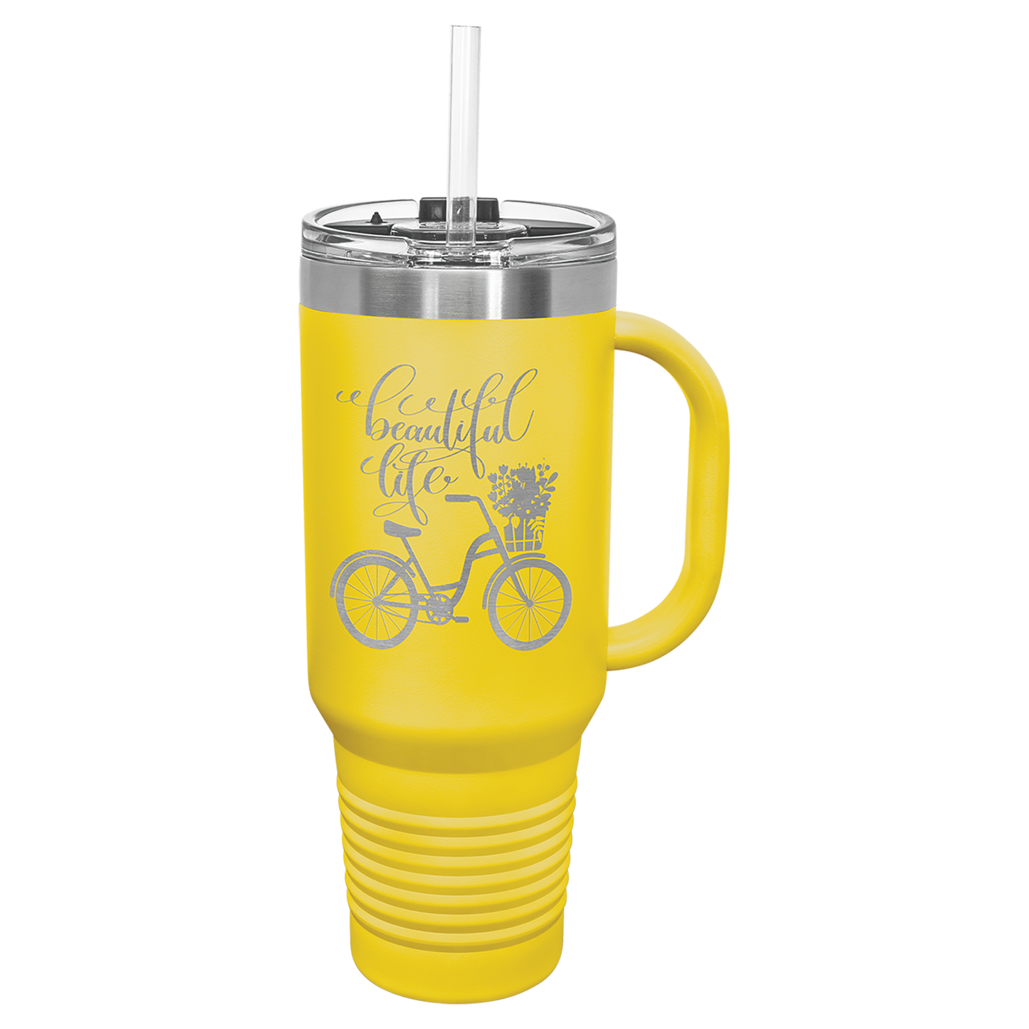 Customized JUMBO 40 Oz. Polar Camel Travel Mug with Handle & Straw