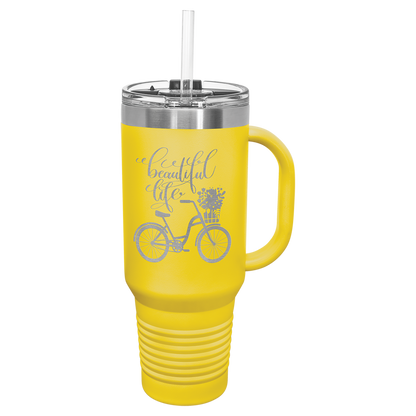 Customized JUMBO 40 Oz. Polar Camel Travel Mug with Handle & Straw