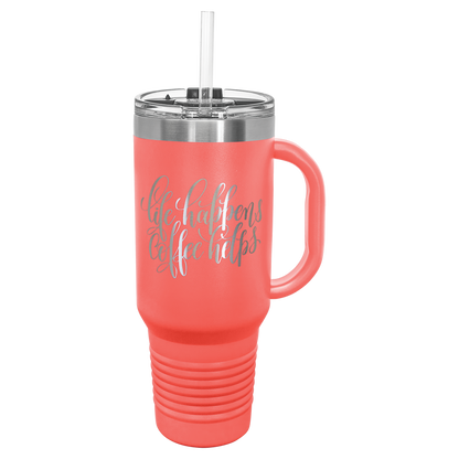 Customized JUMBO 40 Oz. Polar Camel Travel Mug with Handle & Straw