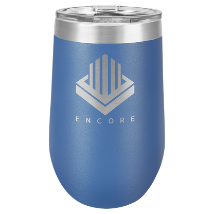Customized 16 oz. Polar Camel Vacuum Insulated Stemless Wine Tumbler with Clear Lid