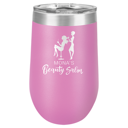 Customized 16 oz. Polar Camel Vacuum Insulated Stemless Wine Tumbler with Clear Lid