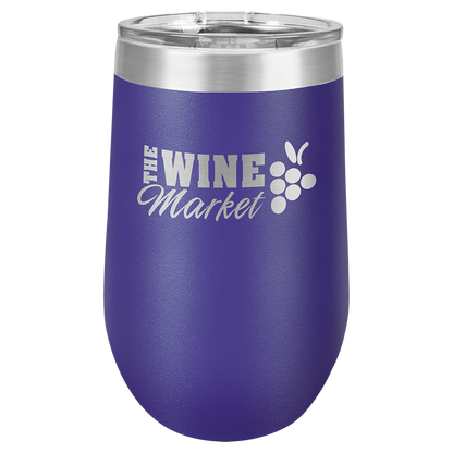 Customized 16 oz. Polar Camel Vacuum Insulated Stemless Wine Tumbler with Clear Lid
