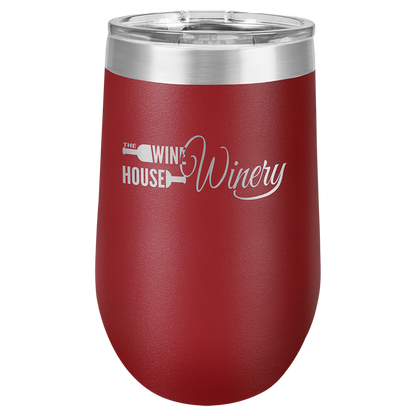Customized 16 oz. Polar Camel Vacuum Insulated Stemless Wine Tumbler with Clear Lid