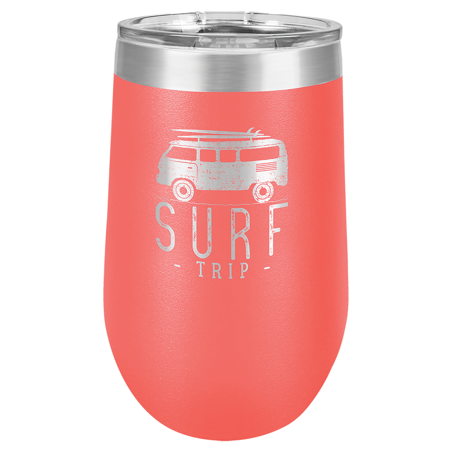 Customized 16 oz. Polar Camel Vacuum Insulated Stemless Wine Tumbler with Clear Lid
