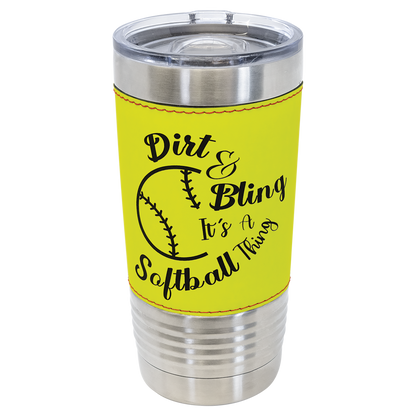 Customized 20 Oz. Leatherette Sport Tumbler with Slider Lid