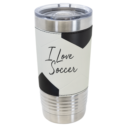 Customized 20 Oz. Leatherette Sport Tumbler with Slider Lid