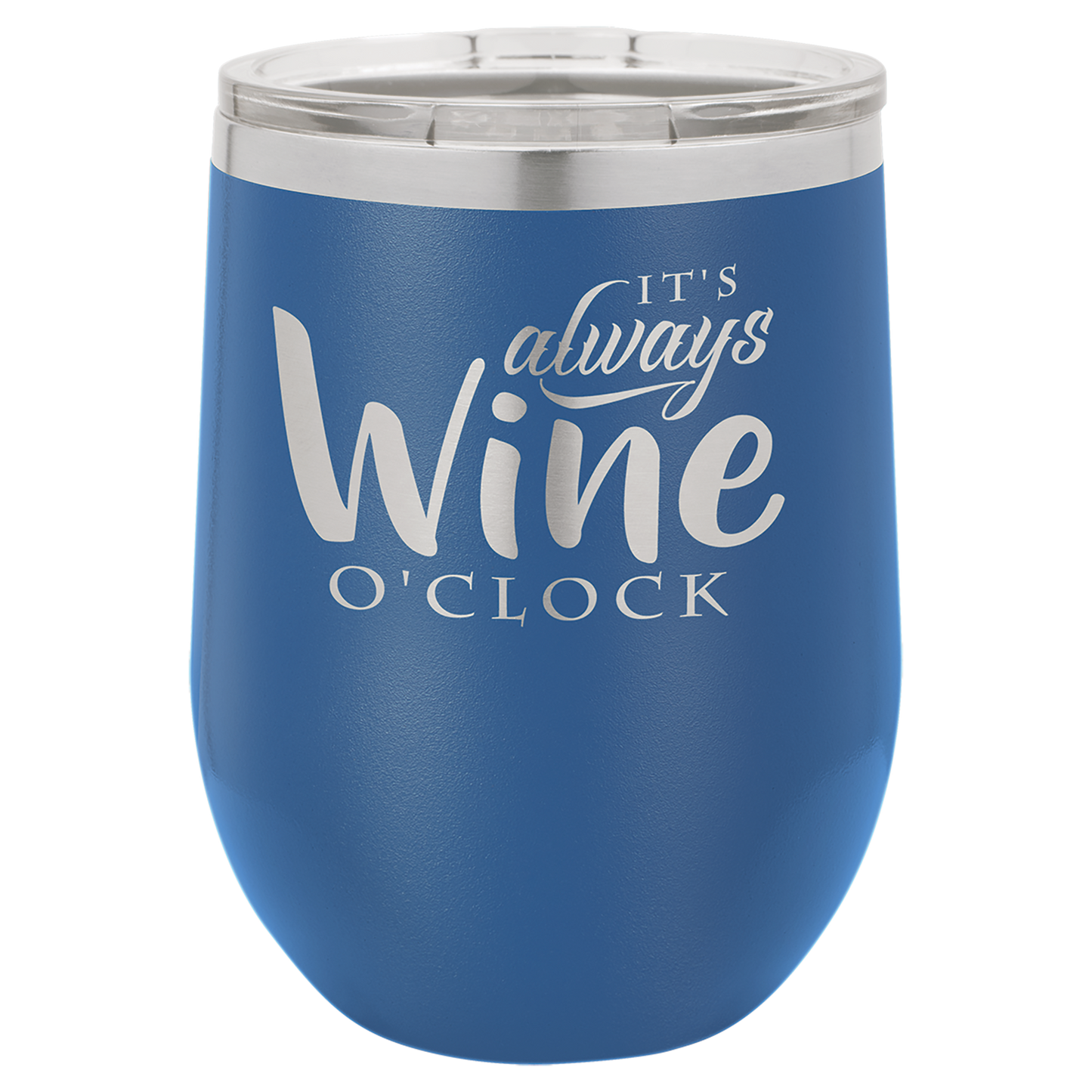Customized 12 oz. Polar Camel Vacuum Insulated Stemless Wine Tumbler with Clear Lid