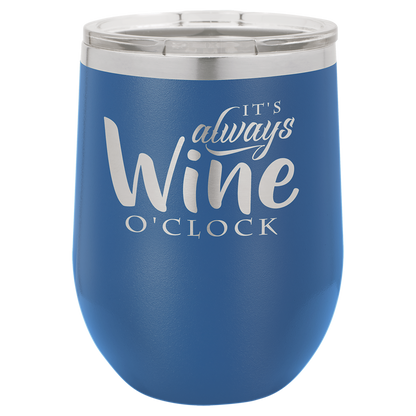 Customized 12 oz. Polar Camel Vacuum Insulated Stemless Wine Tumbler with Clear Lid