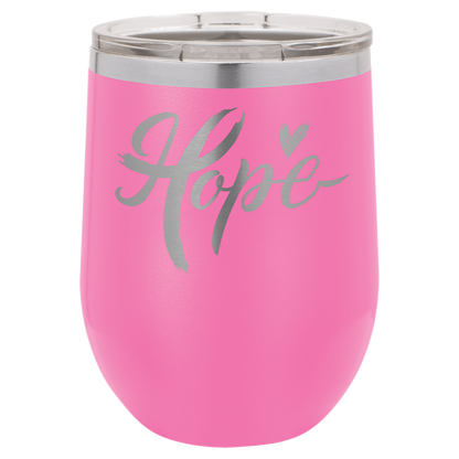 Customized 12 oz. Polar Camel Vacuum Insulated Stemless Wine Tumbler with Clear Lid