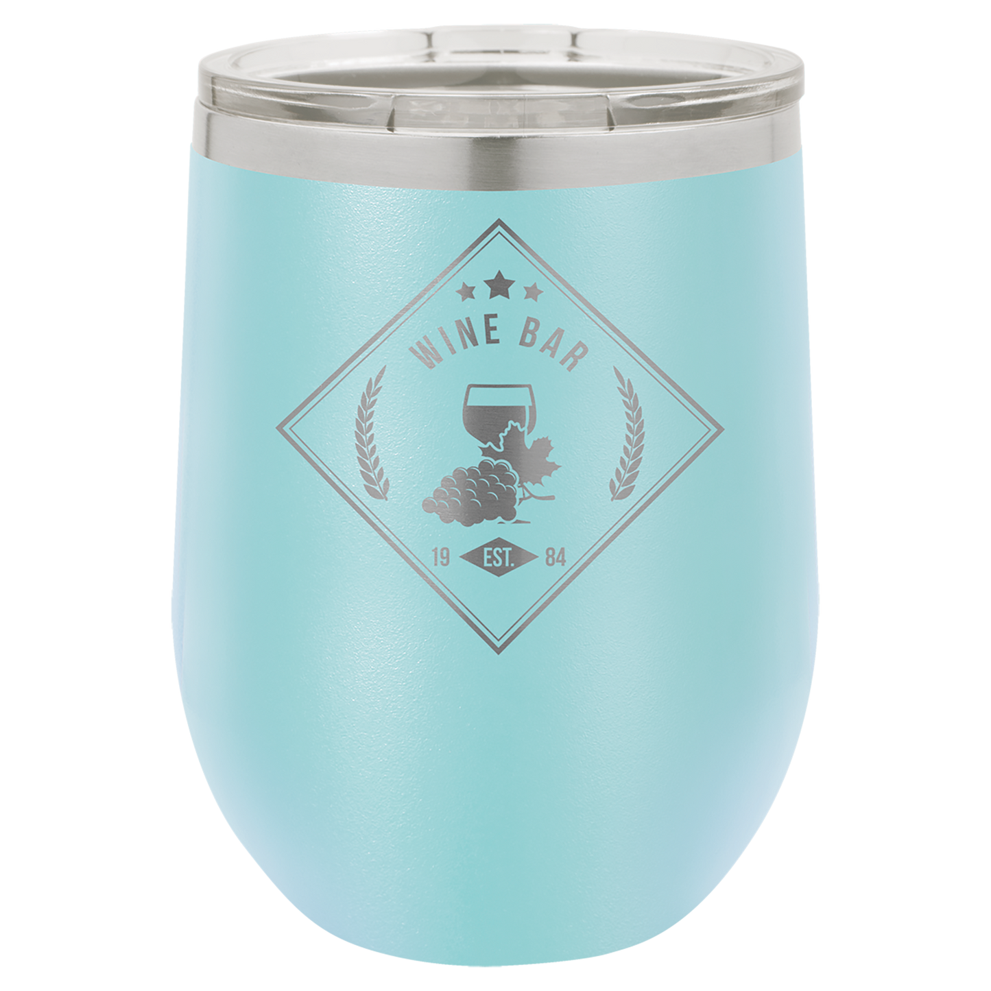 Customized 12 oz. Polar Camel Vacuum Insulated Stemless Wine Tumbler with Clear Lid