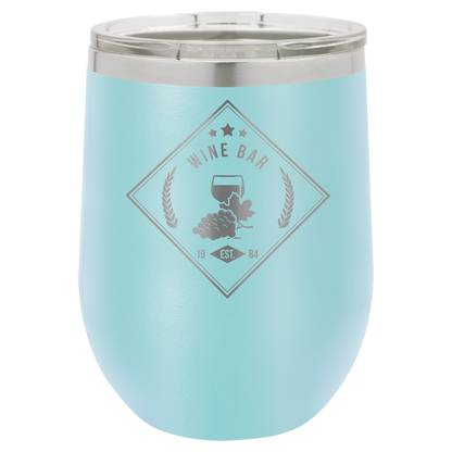 Customized 12 oz. Polar Camel Vacuum Insulated Stemless Wine Tumbler with Clear Lid