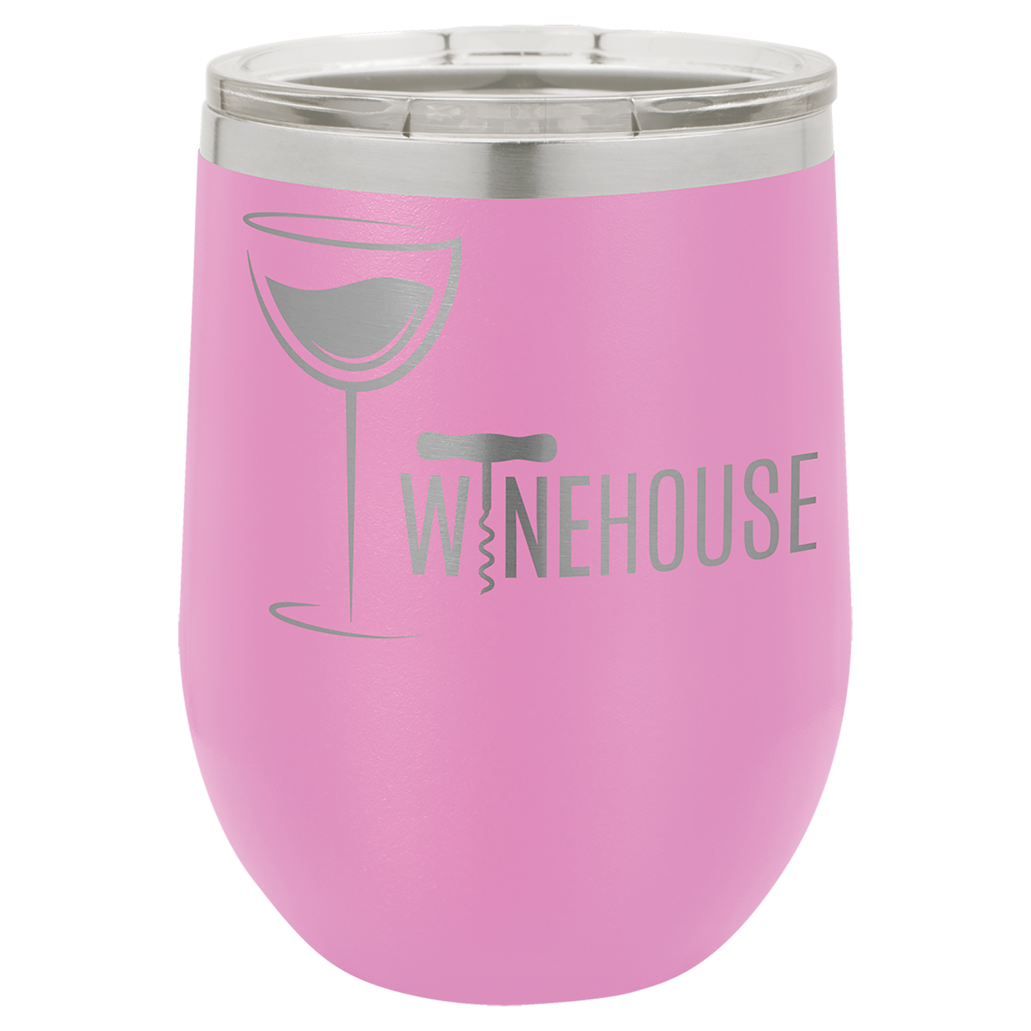 Customized 12 oz. Polar Camel Vacuum Insulated Stemless Wine Tumbler with Clear Lid