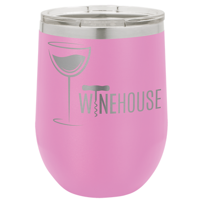 Customized 12 oz. Polar Camel Vacuum Insulated Stemless Wine Tumbler with Clear Lid