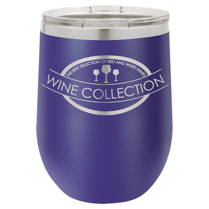 Customized 12 oz. Polar Camel Vacuum Insulated Stemless Wine Tumbler with Clear Lid