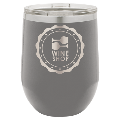 Customized 12 oz. Polar Camel Vacuum Insulated Stemless Wine Tumbler with Clear Lid