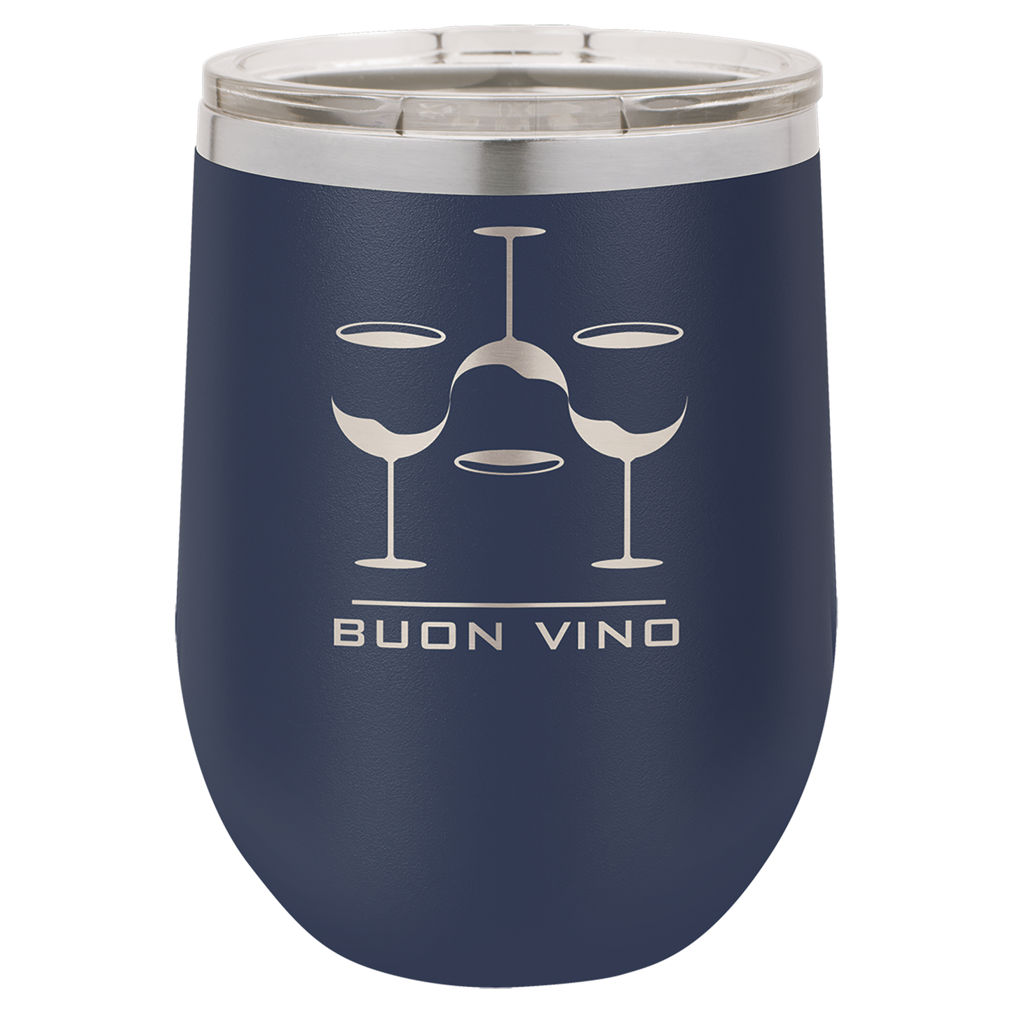 Customized 12 oz. Polar Camel Vacuum Insulated Stemless Wine Tumbler with Clear Lid