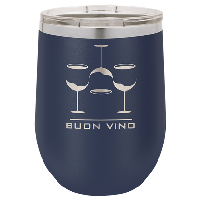 Customized 12 oz. Polar Camel Vacuum Insulated Stemless Wine Tumbler with Clear Lid