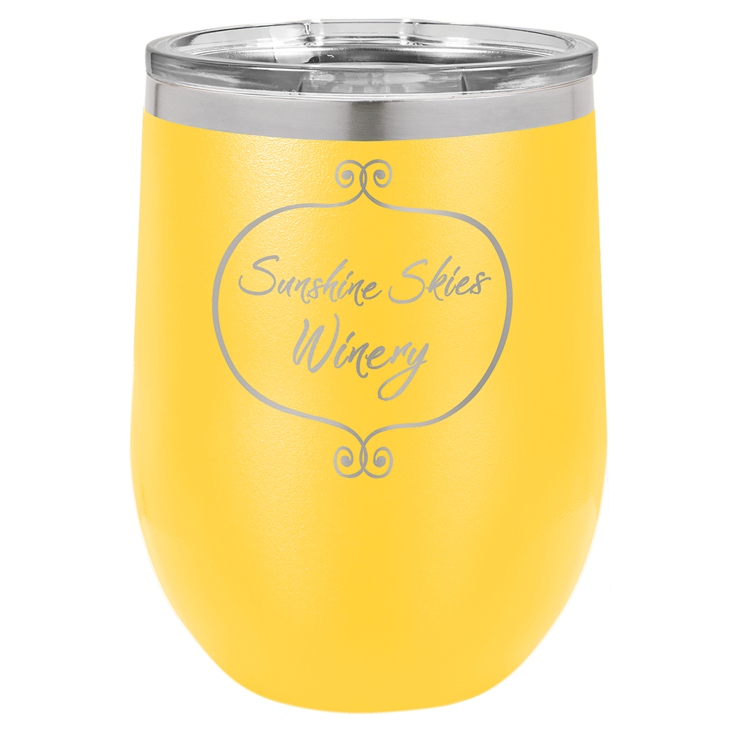 Customized 12 oz. Polar Camel Vacuum Insulated Stemless Wine Tumbler with Clear Lid