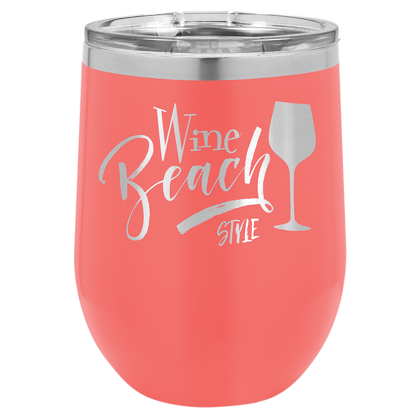 Customized 12 oz. Polar Camel Vacuum Insulated Stemless Wine Tumbler with Clear Lid