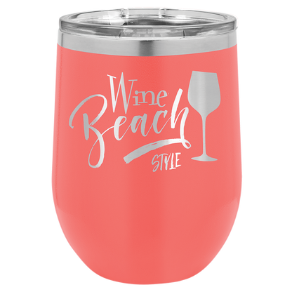 Customized 12 oz. Polar Camel Vacuum Insulated Stemless Wine Tumbler with Clear Lid