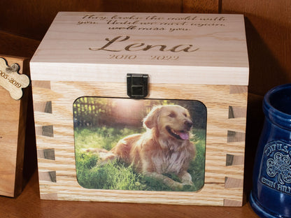 Handmade Oak and Maple Customized Dovetail Pet Urn