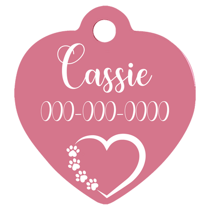 Heart Shaped Anodized Aluminum Pet Tags