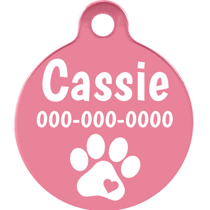Round Medallion Anodized Aluminum Pet Tags