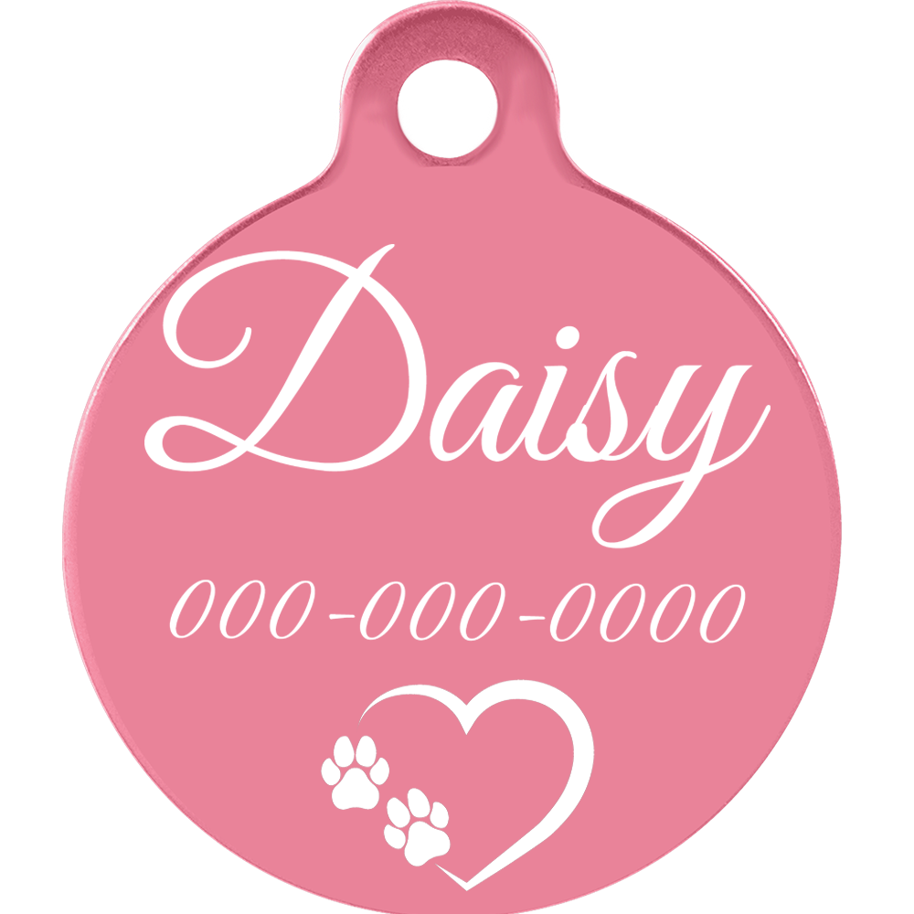 Round Medallion Anodized Aluminum Pet Tags