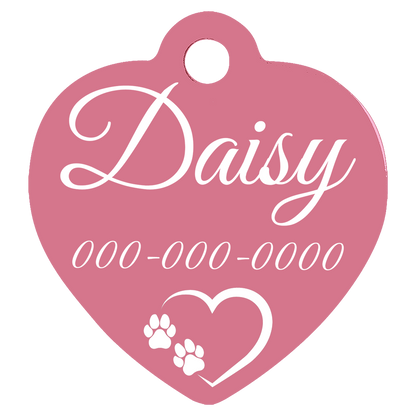 Heart Shaped Anodized Aluminum Pet Tags