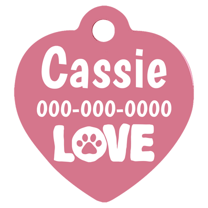 Heart Shaped Anodized Aluminum Pet Tags