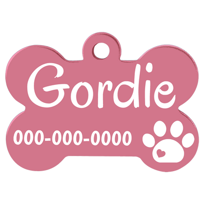 Anodized Aluminum Bone Pet Tags