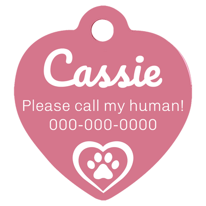 Heart Shaped Anodized Aluminum Pet Tags