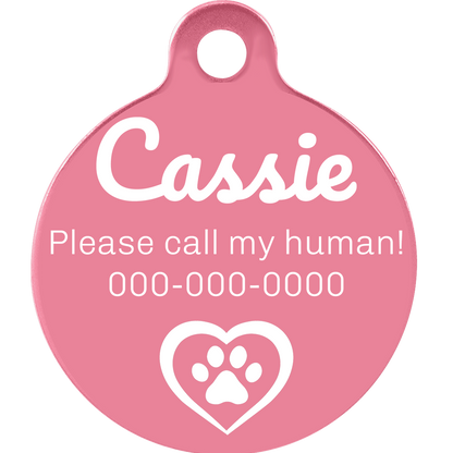 Round Medallion Anodized Aluminum Pet Tags
