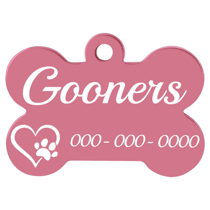 Anodized Aluminum Bone Pet Tags