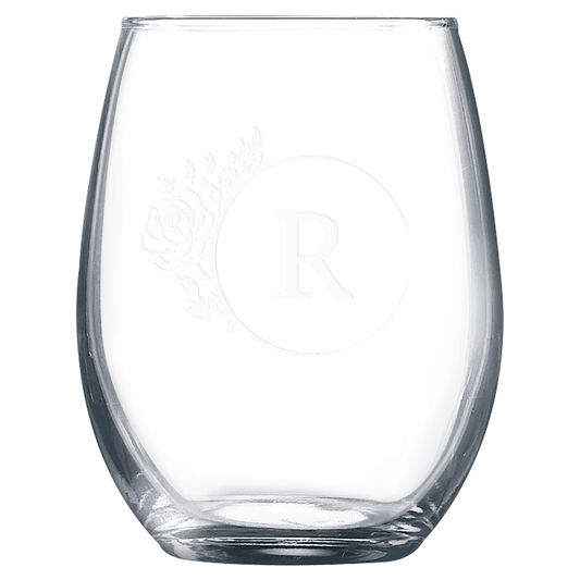 Customized Laser Etched 9 oz. Stemless Wine Glass