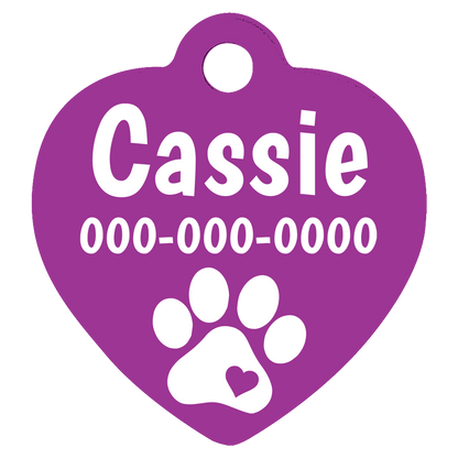 Heart Shaped Anodized Aluminum Pet Tags