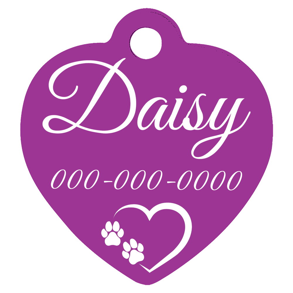 Heart Shaped Anodized Aluminum Pet Tags