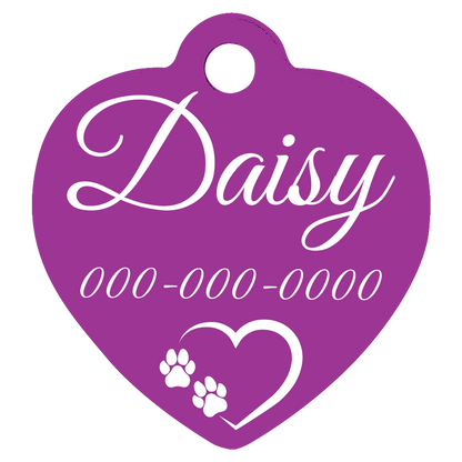 Heart Shaped Anodized Aluminum Pet Tags