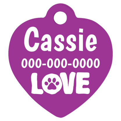 Heart Shaped Anodized Aluminum Pet Tags
