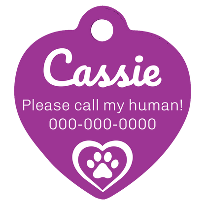 Heart Shaped Anodized Aluminum Pet Tags