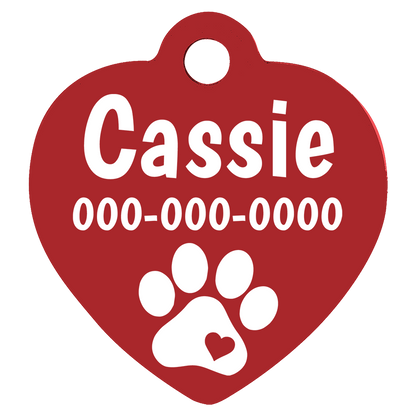 Heart Shaped Anodized Aluminum Pet Tags