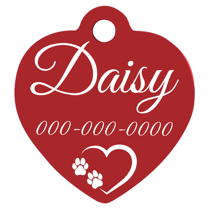 Heart Shaped Anodized Aluminum Pet Tags